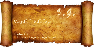 Vajó Géza névjegykártya